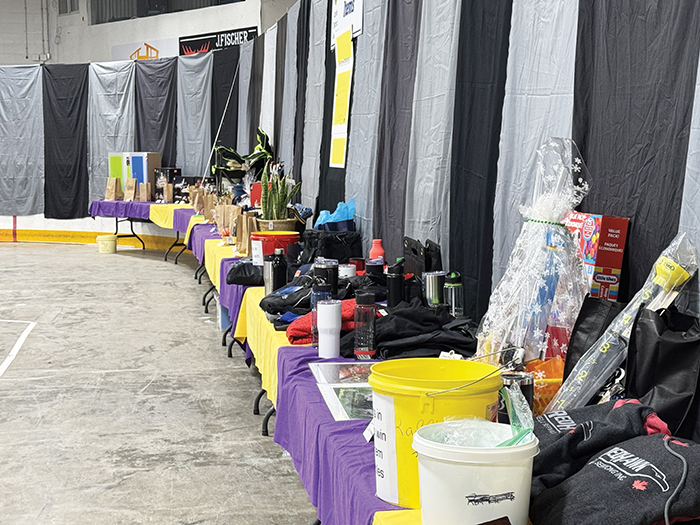 A raffle table lined the south wall of the arena floor giving guests the opportunity to go home with a prize.
